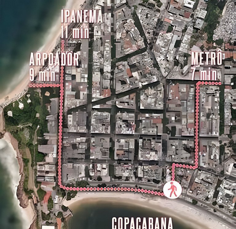 Studio Pé na Areia em Copacabana